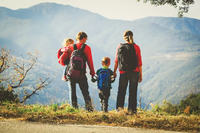 family-hiking
